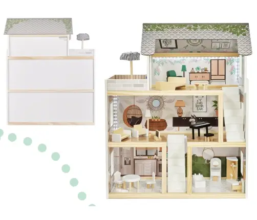 LULILO koka leļļu māja FLORO boho LED