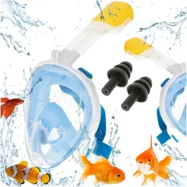 Pilna saliekamā snorkelēšanas maska L/XL zila