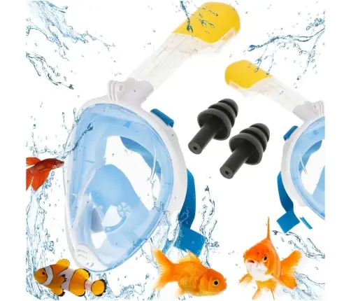 Pilna saliekamā snorkelēšanas maska L/XL zila