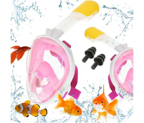 Pilnībā salokāma snorkelēšanas maska S/M rozā krāsā