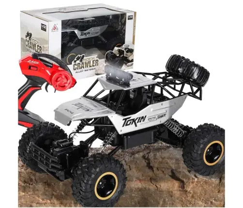 RC auto Rock Crawler 1:12 4WD METAL sudraba krāsā