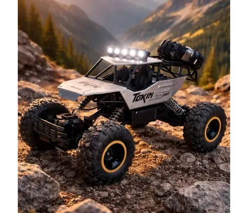 RC auto Rock Crawler 1:12 4WD METAL sudraba krāsā