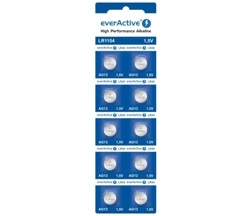 Bateria everActive Alkaline G13 LR44 LR1154 blister 10szt.