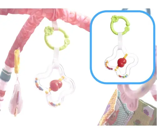 Izglītojoša rotaļu manēža ar bumbiņām rozā krāsā