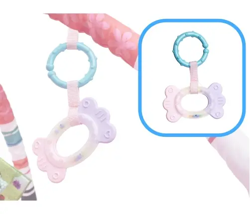 Izglītojoša rotaļu manēža ar bumbiņām rozā krāsā