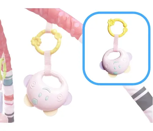 Izglītojoša rotaļu manēža ar bumbiņām rozā krāsā