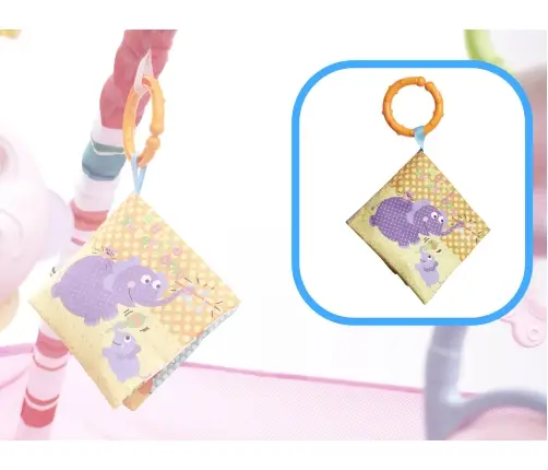 Izglītojoša rotaļu manēža ar bumbiņām rozā krāsā