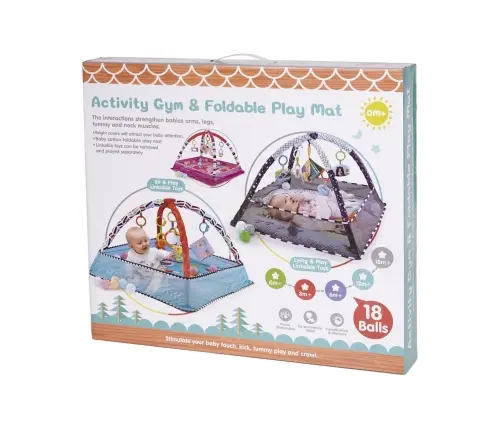 Izglītojoša rotaļu manēža ar bumbiņām rozā krāsā