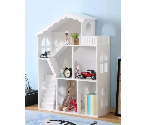 LULILO grāmatu plaukts rotaļlietu māja grāmatu skapis 2in1 CALLA 116cm XXL
