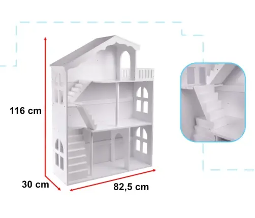 LULILO grāmatu plaukts rotaļlietu māja grāmatu skapis 2in1 CALLA 116cm XXL