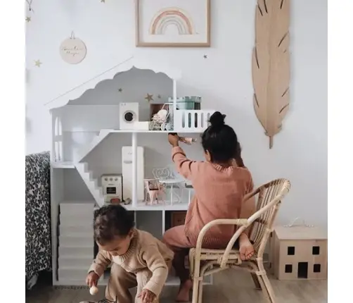 LULILO grāmatu plaukts rotaļlietu māja grāmatu skapis 2in1 CALLA 116cm XXL