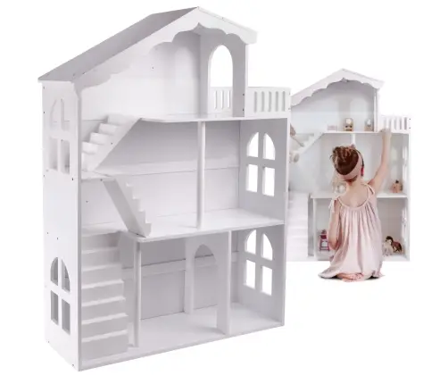 LULILO grāmatu plaukts rotaļlietu māja grāmatu skapis 2in1 CALLA 116cm XXL