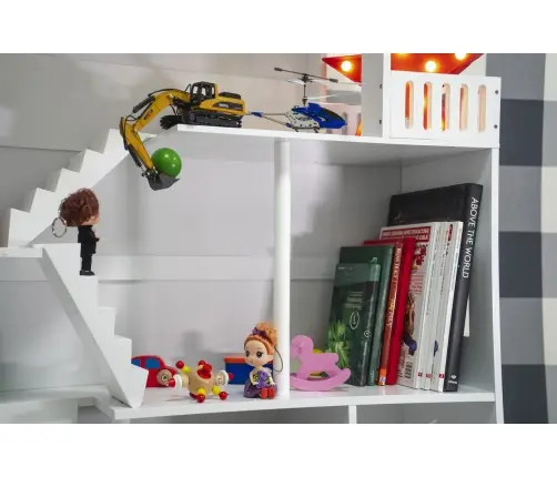 LULILO grāmatu plaukts rotaļlietu māja grāmatu skapis 2in1 CALLA 116cm XXL