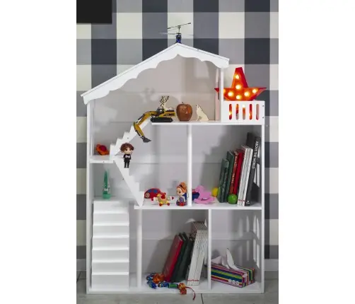 LULILO grāmatu plaukts rotaļlietu māja grāmatu skapis 2in1 CALLA 116cm XXL