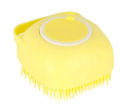 Silikona birste suņu un kaķu mazgāšanai dzeltena
