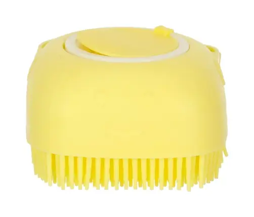 Silikona birste suņu un kaķu mazgāšanai dzeltena