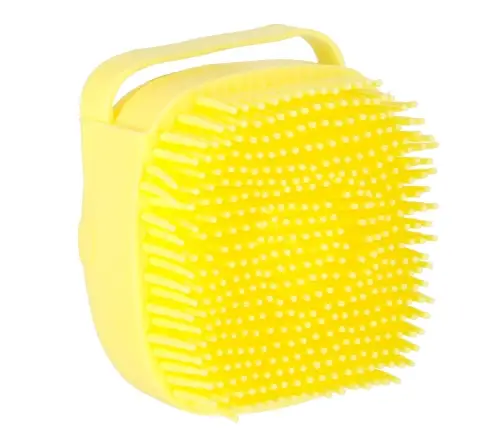 Silikona birste suņu un kaķu mazgāšanai dzeltena