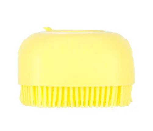 Silikona birste suņu un kaķu mazgāšanai dzeltena