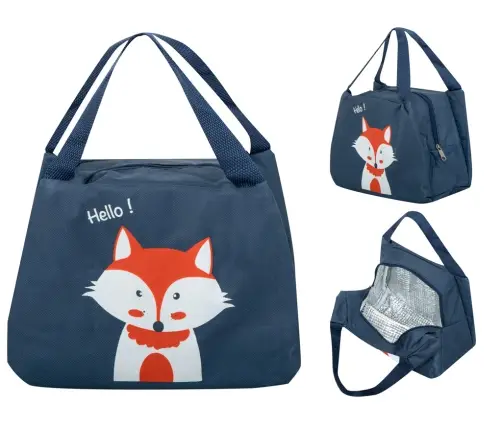 Izolēts termisks maisiņš brokastu pusdienas fox orange