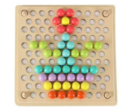 Izglītojoša montessori pērlīšu bumbiņu mozaīkas puzle 77el.