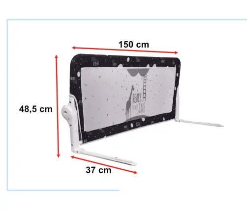 Drošības vārti barjera gultas sargs 150cm melni