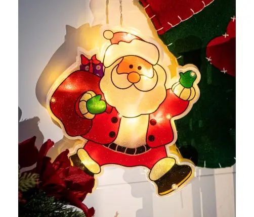 LED kulonu gaismas Ziemassvētku rotājumi Santa ar dāvanām