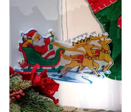 LED piekaramie gaismas Ziemassvētku dekorēšana Ziemassvētku vecīša kamanas