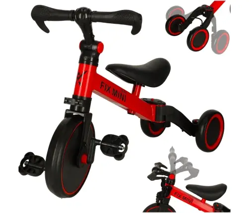 Trike Fix Mini distanču trīsritenis 3in1 ar pedāļiem sarkans