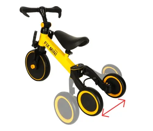 Trike Fix Mini distanču trīsritenis 3in1 ar pedāļiem dzeltens