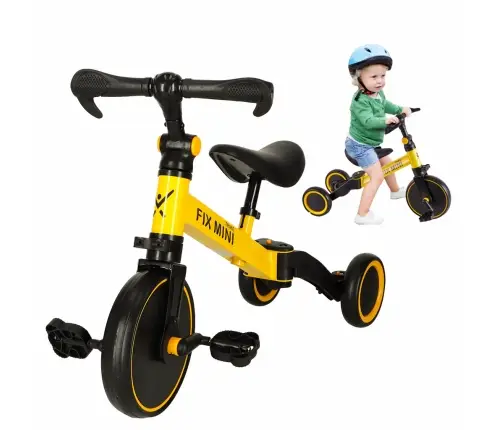 Trike Fix Mini distanču trīsritenis 3in1 ar pedāļiem dzeltens