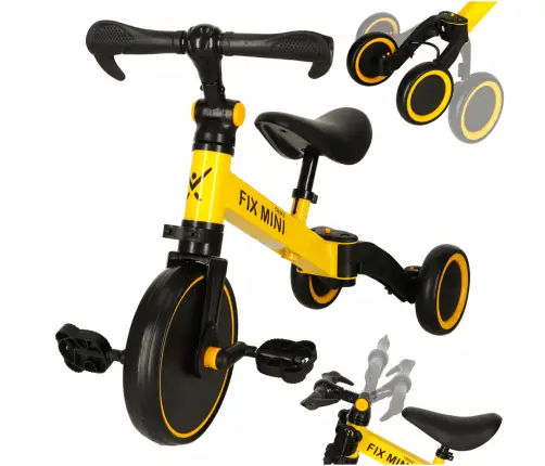 Trike Fix Mini distanču trīsritenis 3in1 ar pedāļiem dzeltens