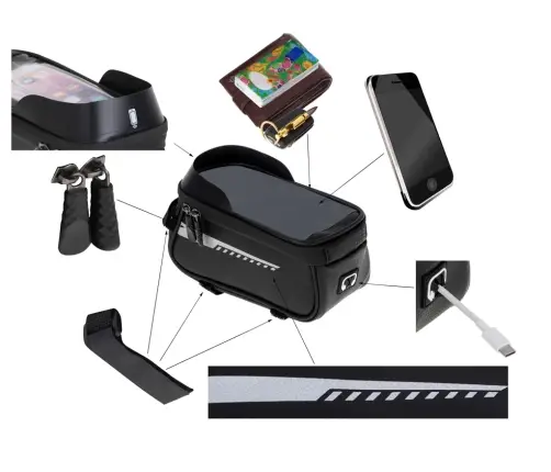 Velosipēda somas pannier ūdensnecaurlaidīgs tālruņa turētājs