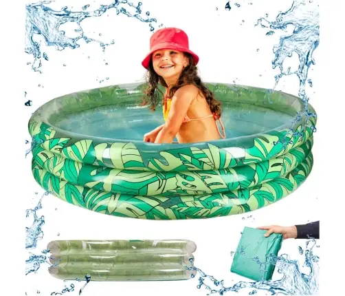 Bērnu piepūšamais baseins 3 kameras 150cm lapas