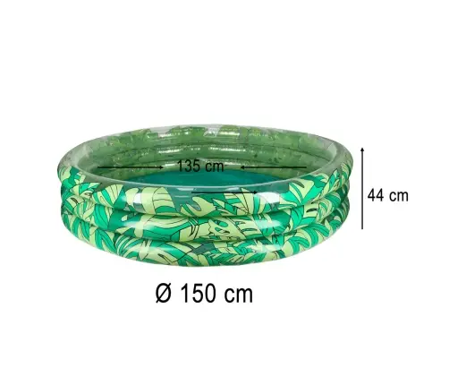 Bērnu piepūšamais baseins 3 kameras 150cm lapas