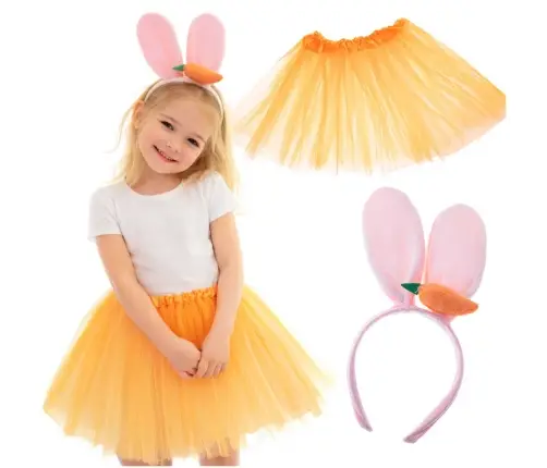 Zaķa kostīms svārki, svārki, aproce, aproce burkāns