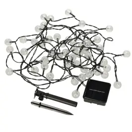 Saules dārza apgaismojums bumbiņas 7m 50LED silti balta