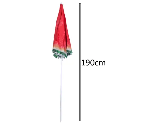 Pludmales dārza lietussargs regulējams 150cm salauzts arbūzs