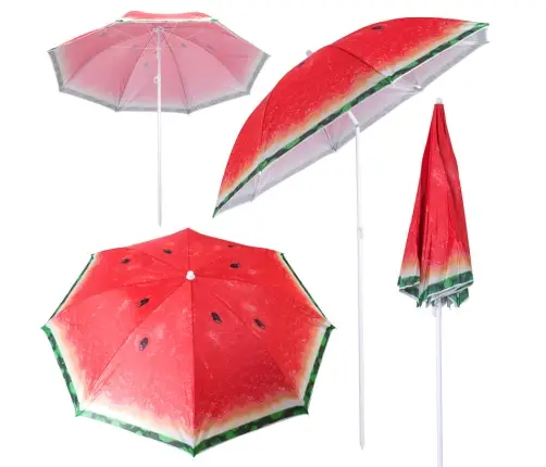 Pludmales dārza lietussargs regulējams 150cm salauzts arbūzs