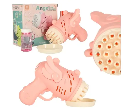 Ziepju burbuļu pistole ziepju burbuļi ar spārniem rozā krāsā