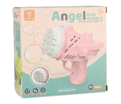 Ziepju burbuļu pistole ziepju burbuļi ar spārniem rozā krāsā