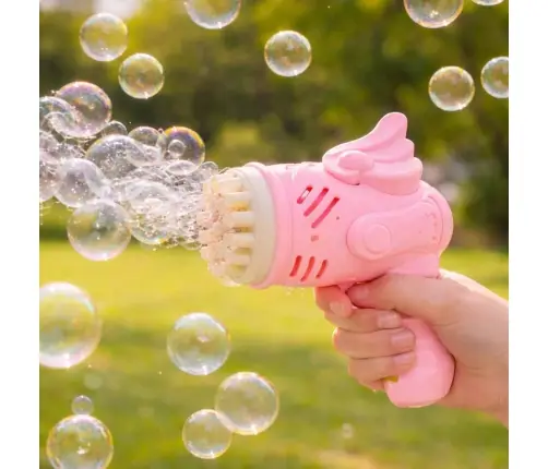 Ziepju burbuļu pistole ziepju burbuļi ar spārniem rozā krāsā