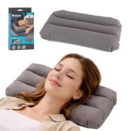 BESTWAY 67121 Ceļojumu piepūšamais spilvens no velūra, pelēks