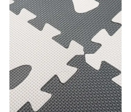 Putu puzles paklājs bērniem 9 el. melns-ecru 85cm x 85cm x 1cm
