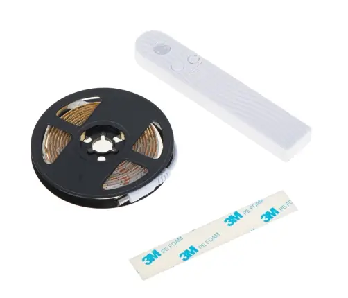 Ar USB akumulatoru darbināms kustības detektors LED sloksne 2M silti balta