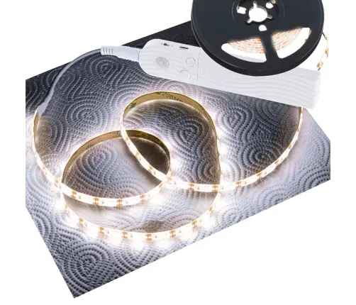 Ar USB akumulatoru darbināms kustības detektors LED sloksne 2M silti balta