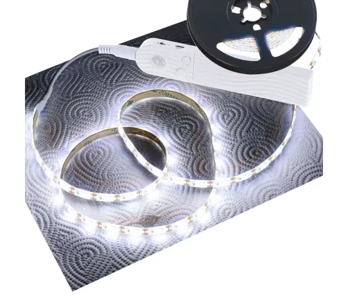 Ar USB akumulatoru darbināms kustības detektors LED sloksne 2M auksti balta