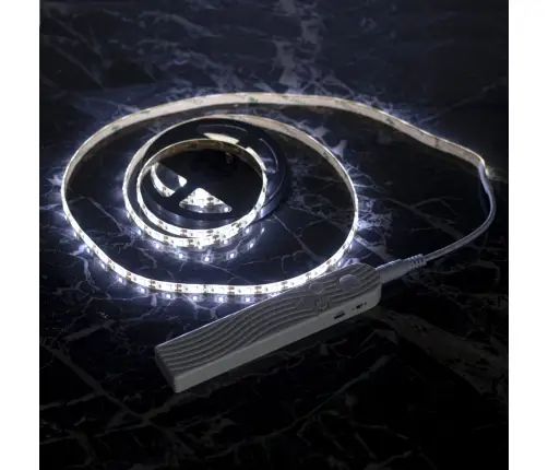 Ar USB akumulatoru darbināms kustības detektors LED sloksne 2M auksti balta