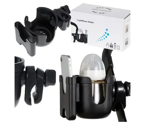 Pudeles krūzes tālruņa turētājs velosipēda ratiņiem