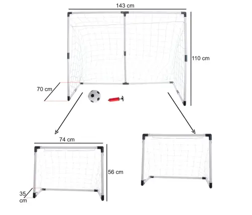 Bērnu futbola vārti 2in1 143x110x70cm