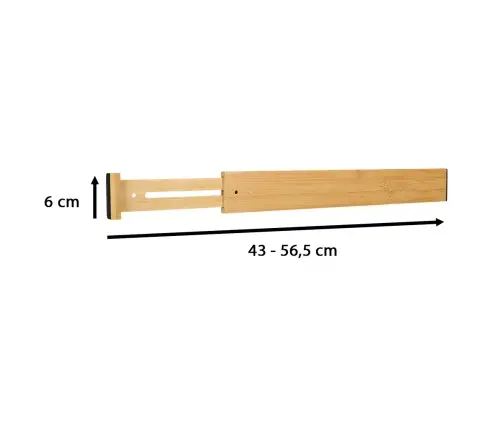 Atvilktņu organizators regulējams bambusa atdalītājs 56x6x1,5cm 1 gab.